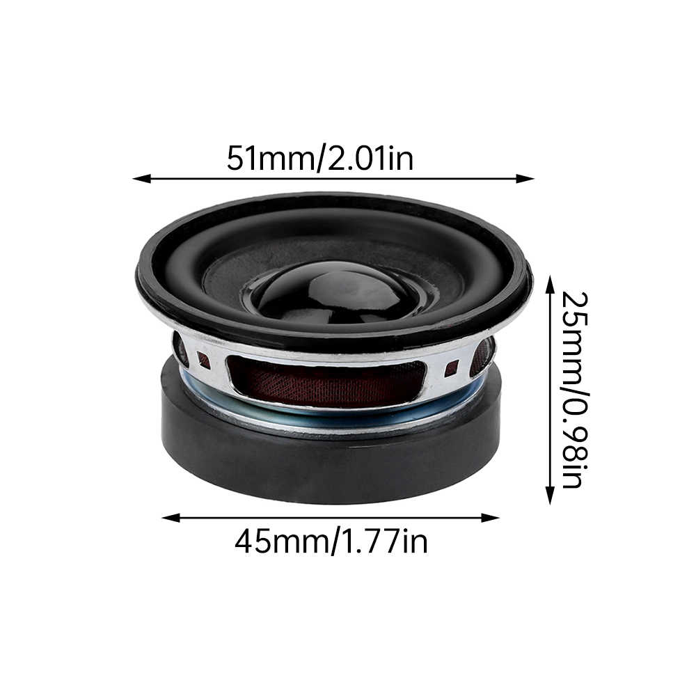 52MM 2インチ 5W 4オーム フル周波数スピーカー 円形小型オーディオアンプスピーカー 0。 25~20KHz