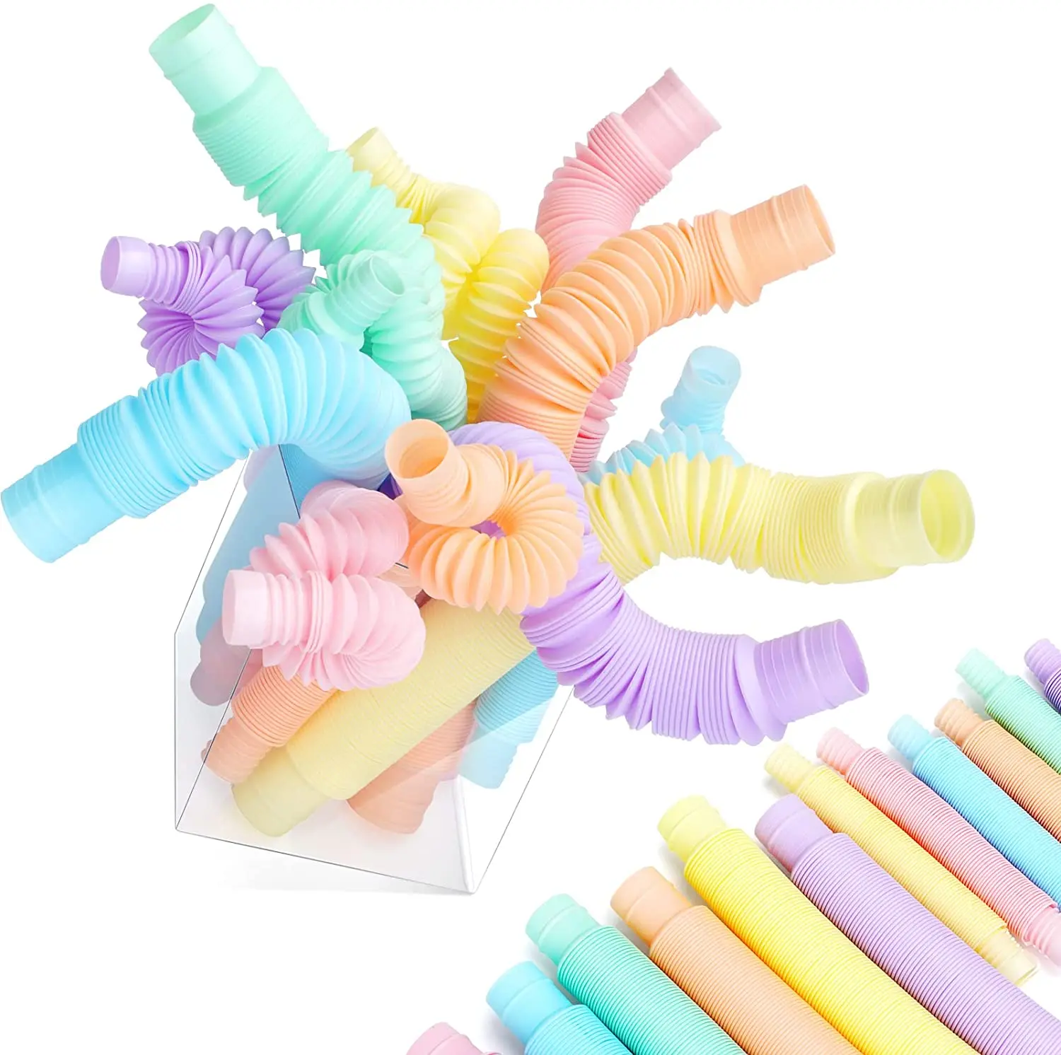Bộ 4 Hộp Mini Pop Ống Giác Quan Fidget Đồ Chơi Nhiều Màu Sắc Hạng Nặng Cho Xây Dựng Xây Dựng Đồ Chơi Giáo Dục Cho Stress Tự Kỷ ADHD