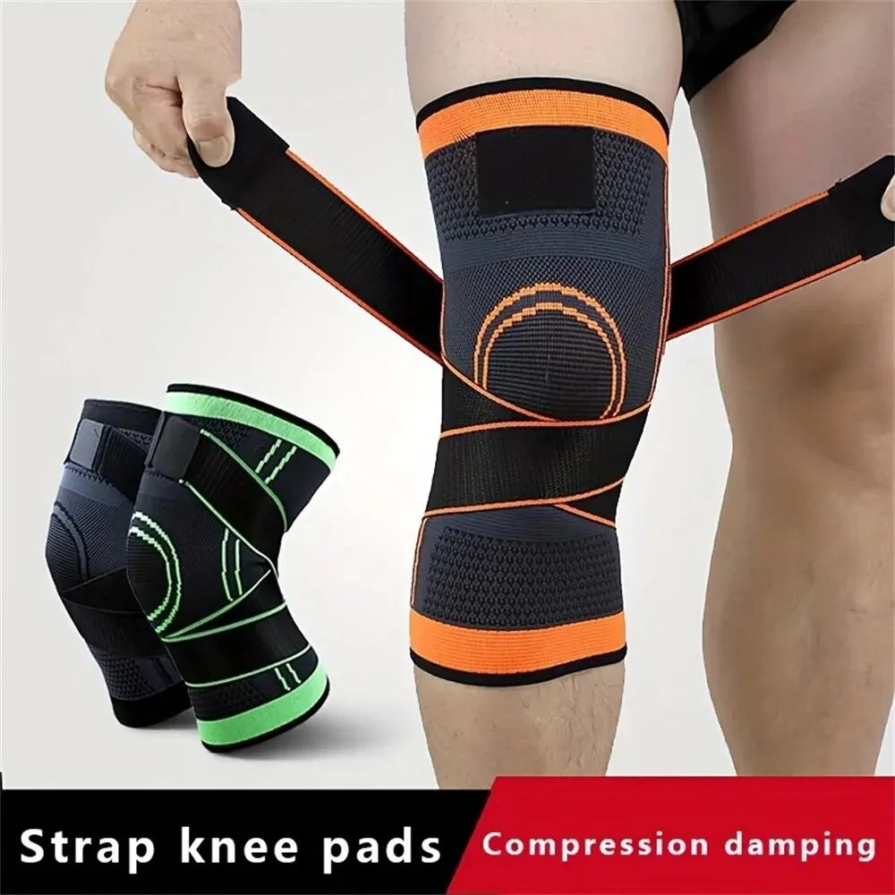 Rodillera deportiva para hombre, rodillera elástica presurizada, equipo de Fitness, soporte para baloncesto, voleibol, tenis, Protector de ciclismo, 1 ud.
