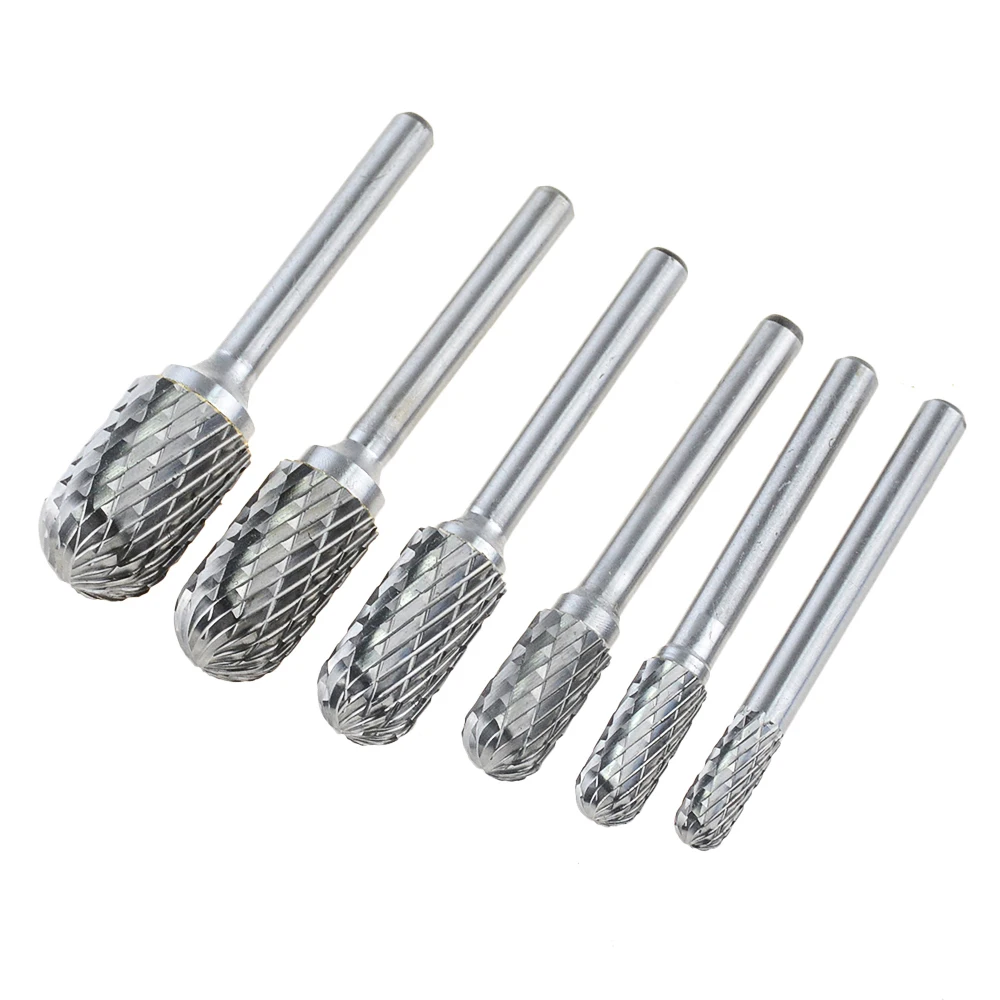 C-Type Alloy Rotary File ทรงกระบอก Double Groove เหล็กทังสเตนหัวเจียรโลหะหยกไฟฟ้าแกะสลักเครื่องตัด