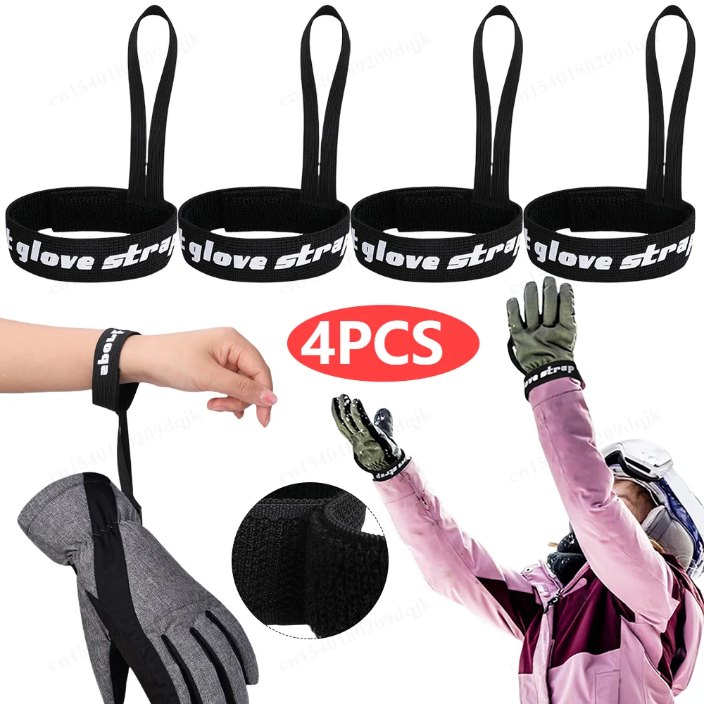 4PCS Elastyczne paski na nadgarstki do narciarskich rękawic snowboardowych Regulowane rękawice narciarskie dla mężczyzn i kobiet Sportowe rękawice narciarskie Pasek bezpieczeństwa