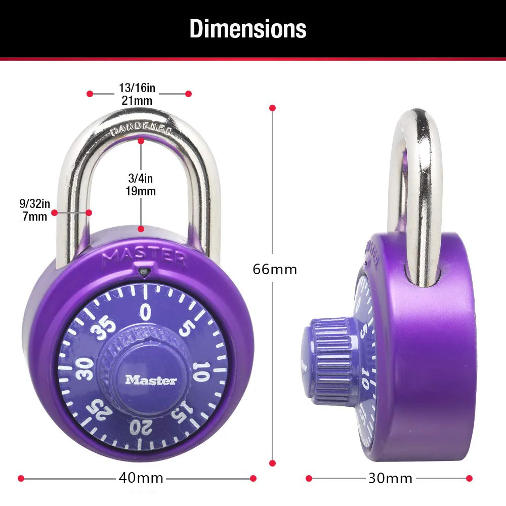 Master Lock 1530DCM Combination Locker Rotate Password Lock Combination Padlock Rotation Lock for Gym and School Lockers Color