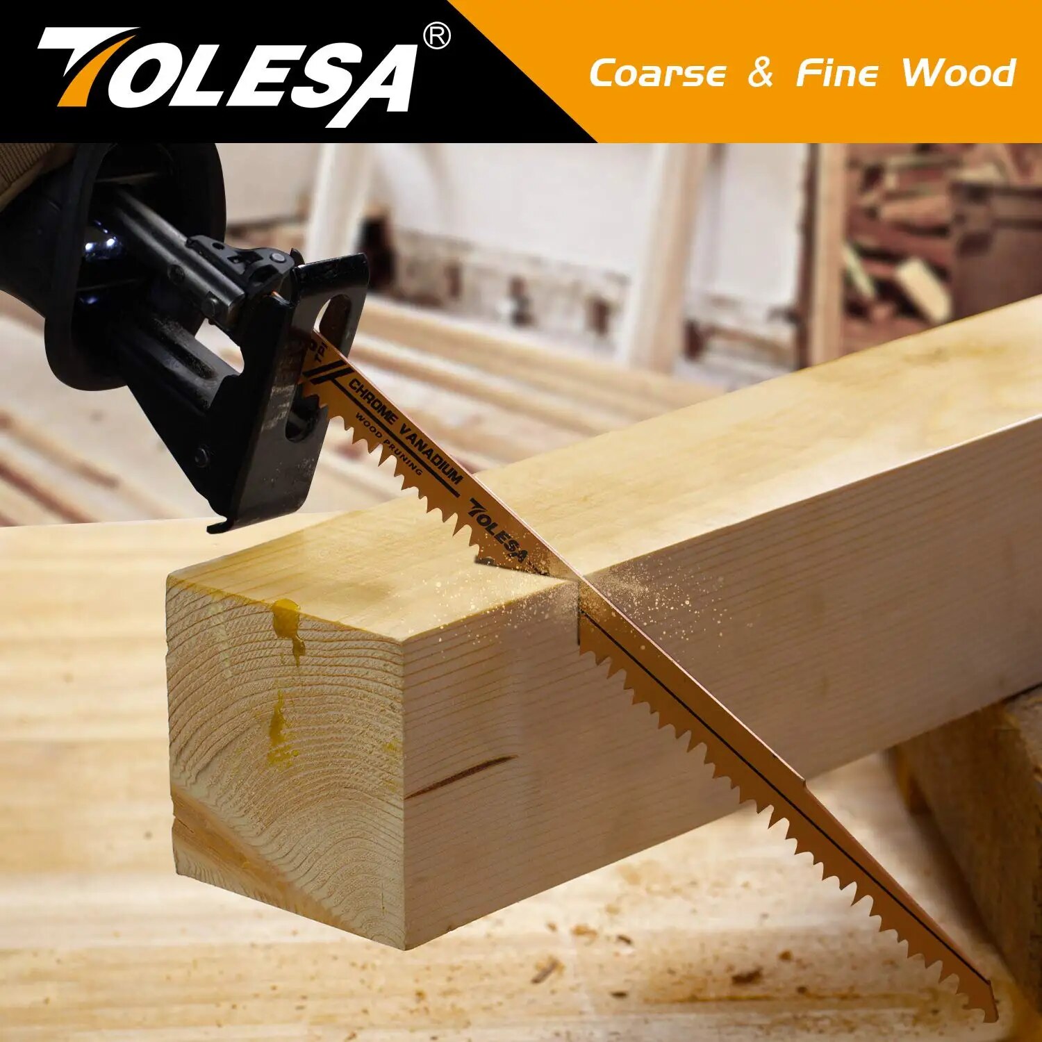 TOLESA 5 STKS Hout Snoeien Reciprozaagbladen 5 TPI Sawzall Blades Groen Hout Constructie Hout Snijden PVC Pijp Snijden CRV