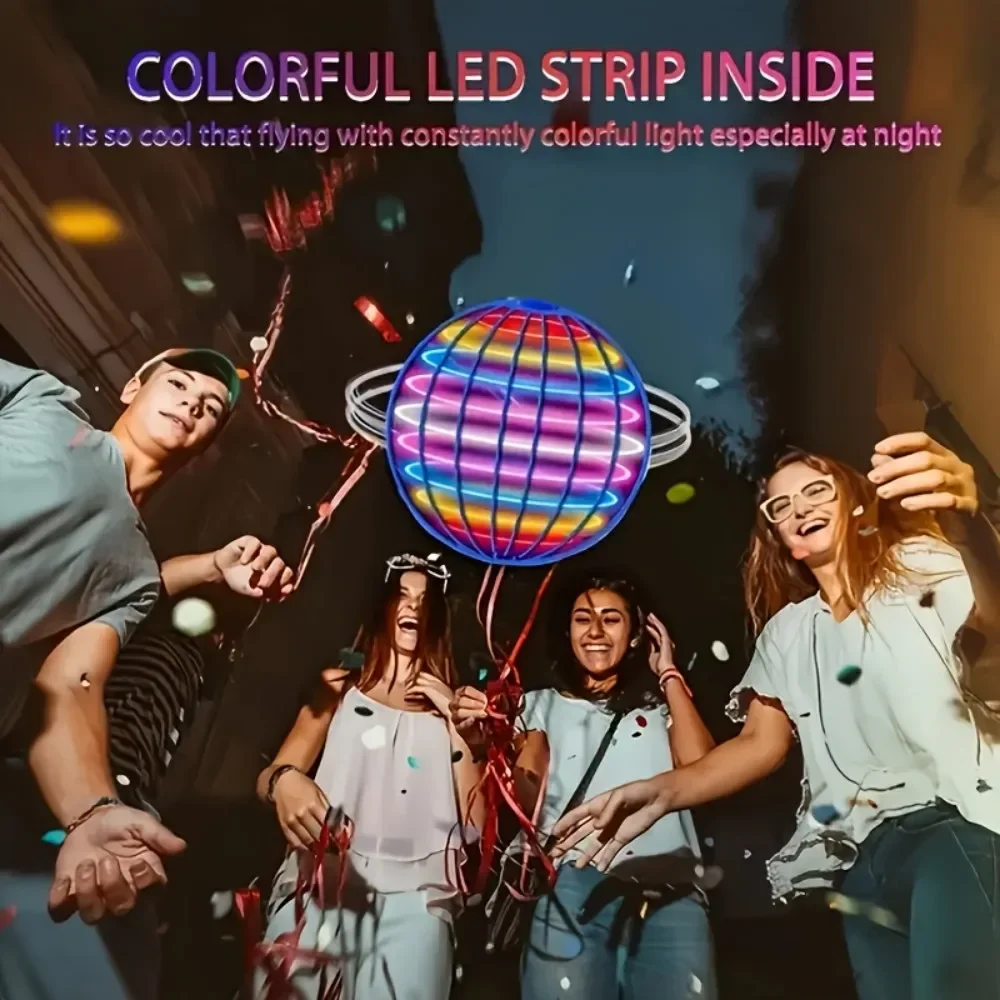 Multi-Color Glowing Spherical Rotating Flying Ball Toys Boomerang Flyorb Magic for Teens and Adults Holidays and Celebrations