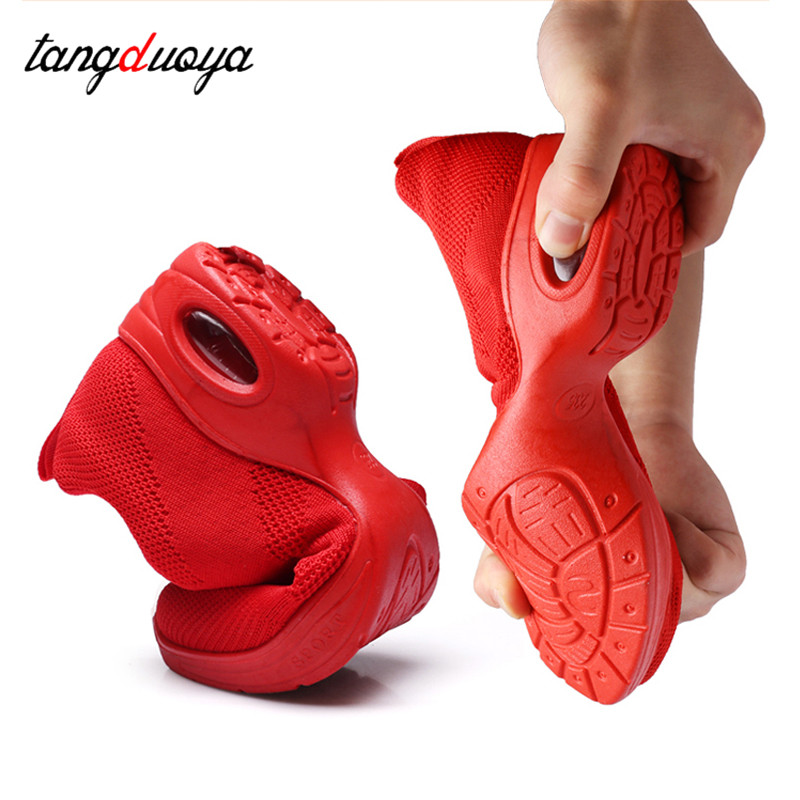 Turnschuhe Tanzschuhe Für Frauen Fliegen Woven Mesh Komfortable Moderne Jazz Tanzen Schuhe Mädchen Damen Outdoor Sport Schuhe