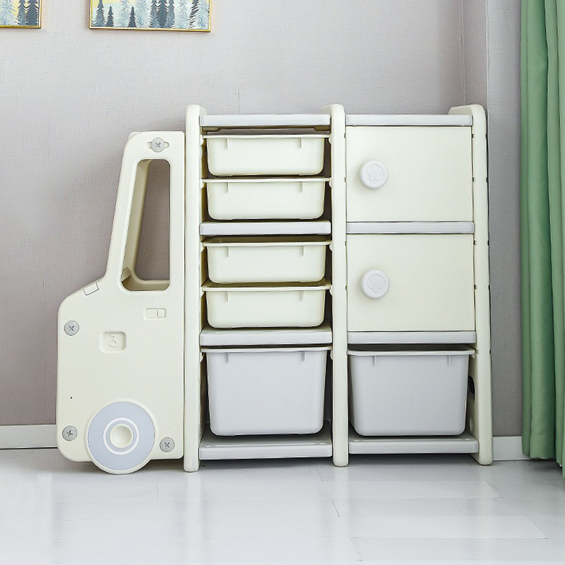 High quality solid children's toy shelf children's baby storage wardrobe cabinet car modeling locker shelf