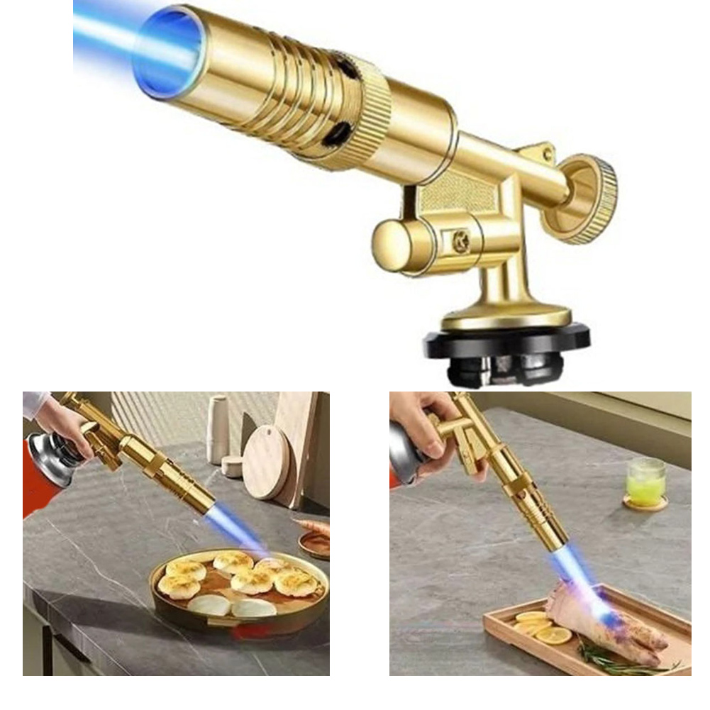 Gas Burner Welding Torch Gold Copper Portable Welding Gas Torch High-Temperature Flame Gas Blow Torch For BBQ Welding & Cooking