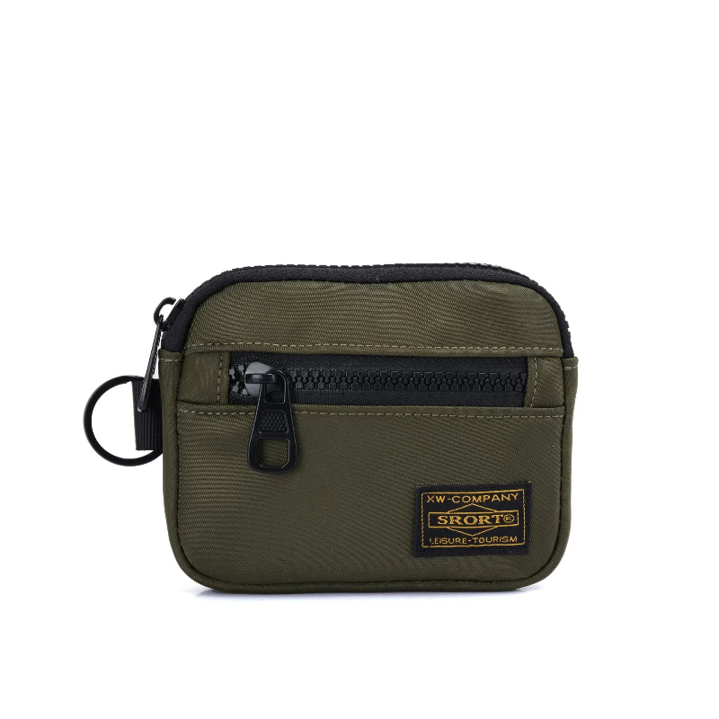 Bolsa de moedas de pano oxford moderna e moderna, estilo de roupas de trabalho masculinas e femininas, bolsa de cartão pequena portátil, multifuncional casual