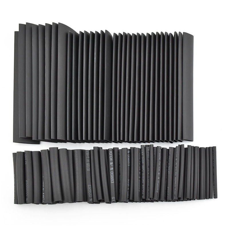 127pcs/lot Thermoresistant tube Shrink wrapping 2:1 Black heat shrink Sleeving set Wire Cable Polyolefin Wrap Tubing