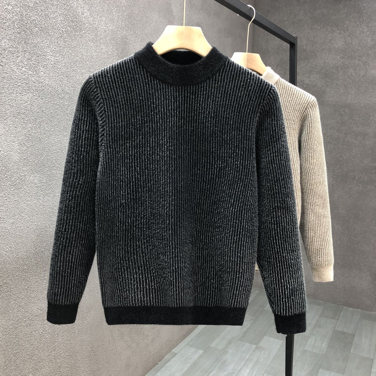 Korean Fashion Pullover Männer Herbst Neue Feste O Neck Strickwaren Streetwear Männliche Kleidung Lose Gestrickte Pullover