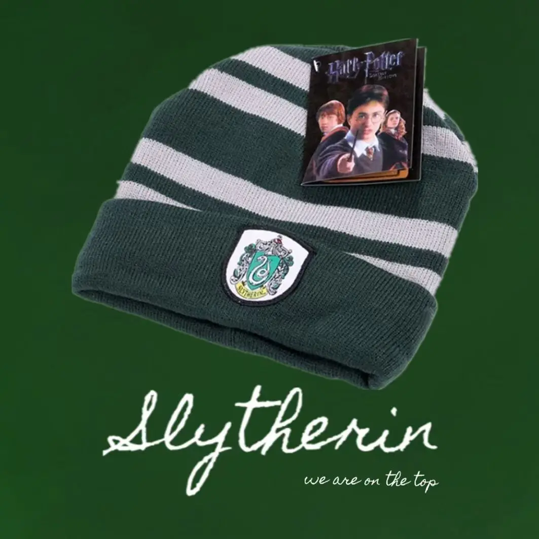 Slytherin Otoño Invierno guantes bufanda frío cálido Porter Gryffindor gorro de punto para niños Ravenclaw House insignia Hermione regalo de Navidad