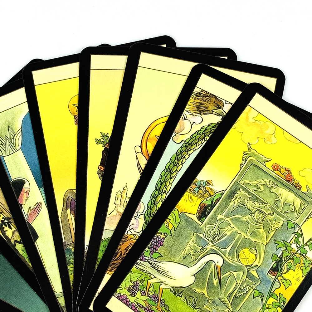 Wysokiej jakości metalowe pudełko z cyny na karty tarota, 78 kart, złocone brzegi, podręcznik dla początkujących, gry na Halloween i Boże Narodzenie.