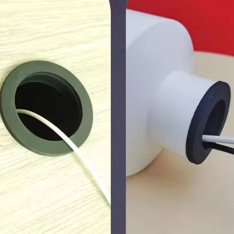 Black Silicone Rubber Snap-on Grommet, Hole Plug, Coil Ring, Cable Fiação, Proteger Buchas