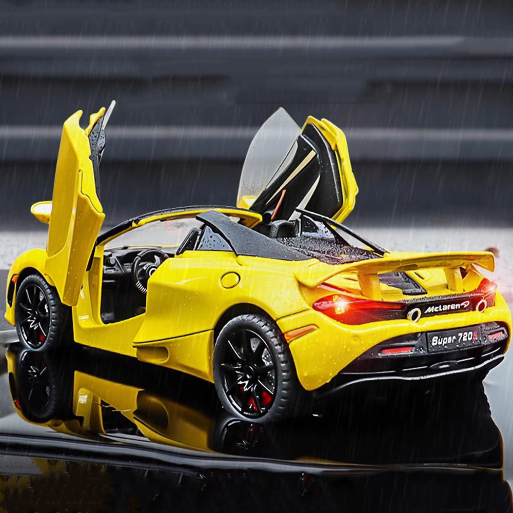 Coche deportivo de juguete de simulación, modelo de coche de aleación fundido a presión con luz de sonido, juguetes extraíbles, modelos de vehículos, regalos para niños, 1/24, 720s