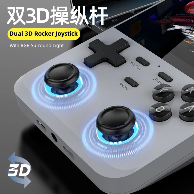 D007 Plus/ X6 3,5 Zoll IPS-Bildschirm Handheld-Spielespieler Dual Joystick 10000+ Game Retro-Geräte Tragbare Spielekonsolen