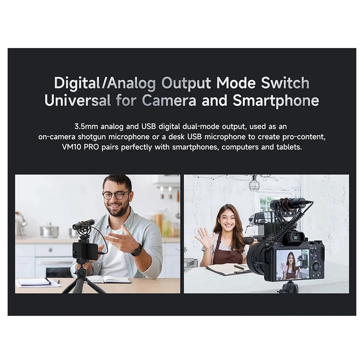 VM10 PRO Camera Microphone with Shock Mount, for , Android and DSLR