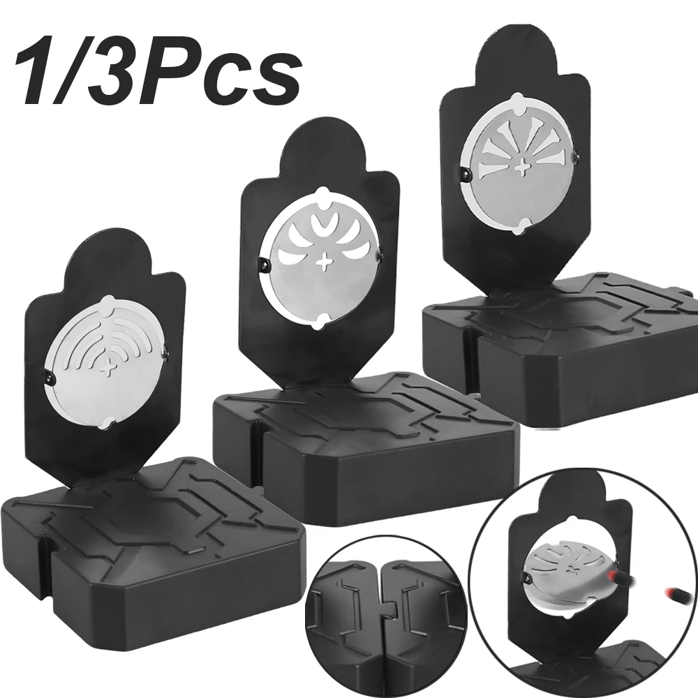 1/3 unidades de alvos de tiro de metal mini pistola de ar Bb bala alvo 360 °   Alvo reativo giratório para treinador de tiro com pistola Airsoft BB