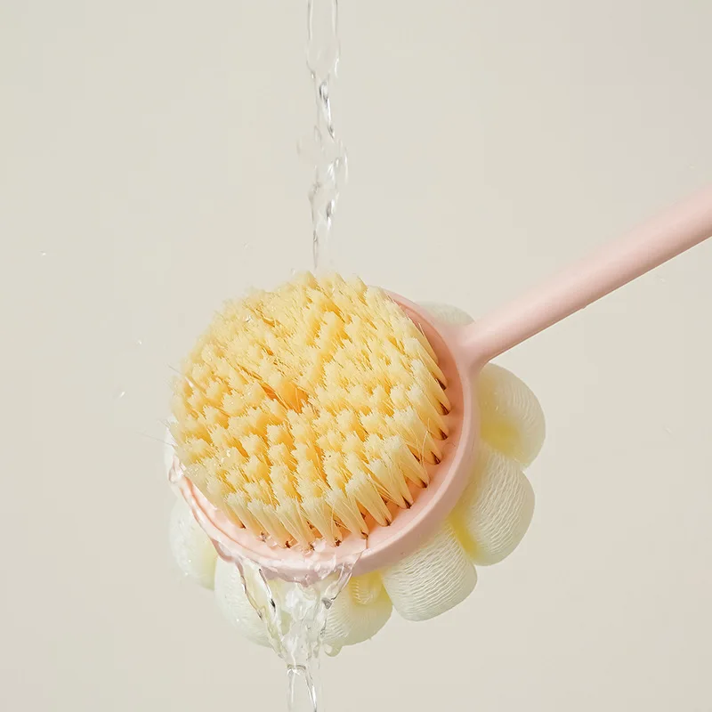 1pc doppelseitige Lange Griff Dusche Pinsel Reiben Zurück Pinsel Weichen Borsten Dusche Pinsel Reiben Schlamm Zu Entfernen staub Peeling Pinsel Werkzeug