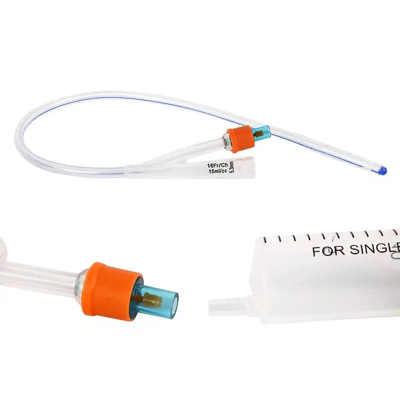 1/2/5 Pcs Disposable Silicone Catheter for Domestic Dual Chamber Bladder Irrigation in Elderly Men and Women