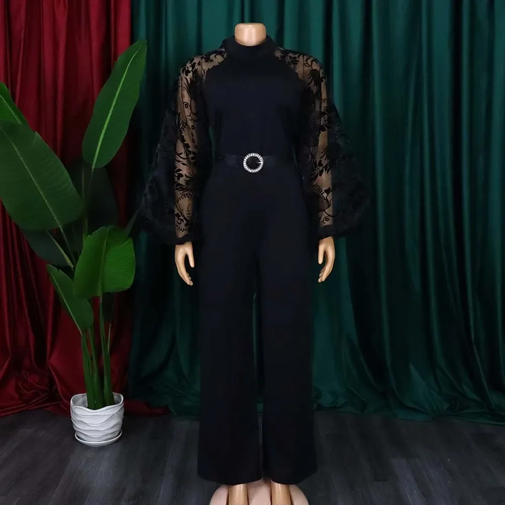 Mesh Overall Frauen Weiß Overalls Party Spitze Strampler Neu In Body Ein Stück Langarm Sommer Lange Hosen Y2k Frühling Arbeit