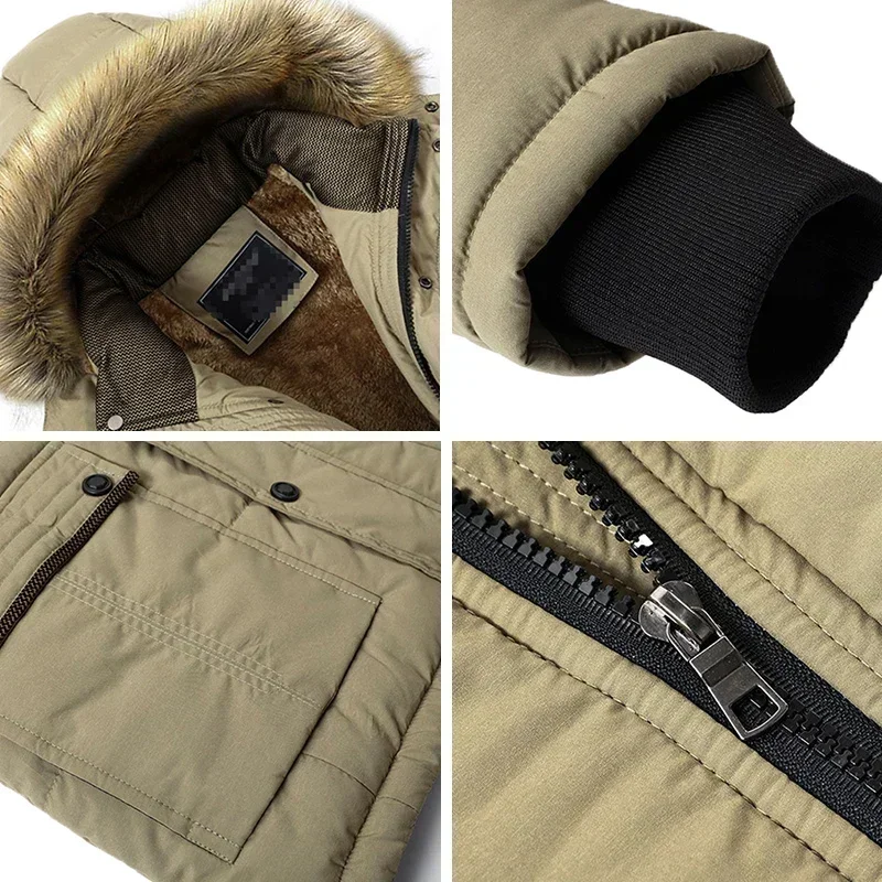 2024 nuevos hombres de invierno al aire libre Casual a prueba de viento mantener caliente impermeable Chaqueta de algodón engrosada hombres chaqueta con capucha desmontable hombres