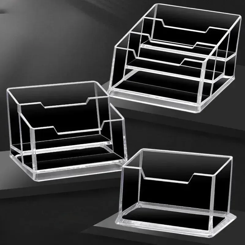 Caja de almacenamiento de tarjetas, tarjetero de visita, acrílico transparente creativo, caja de tarjetas de visita de gran capacidad, caja de tarjetas de escritorio, 1 Uds.