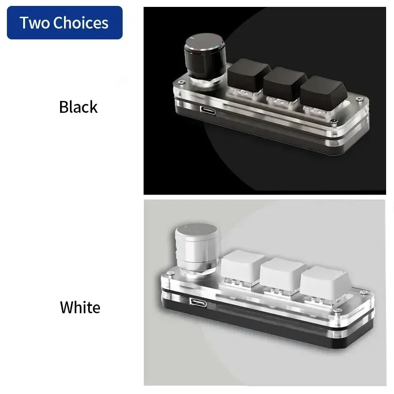Mini Mechanical Keyboard 3 Keys 1 Knob USB RGB Macro Keyboard Gaming Custom Programming Knob Keyboard Portable For Photoshop