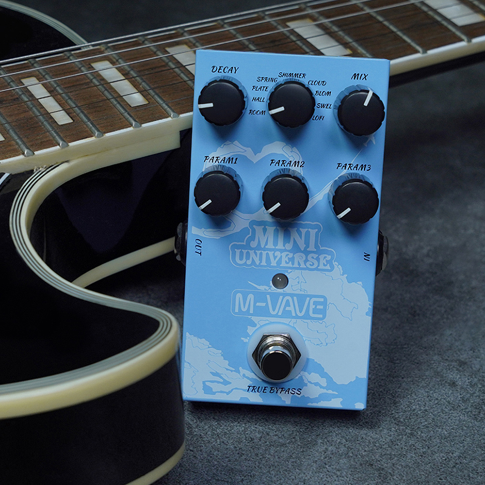 M-VAVE mini universo pedal de guitarra de reverberação digital 9 efeitos de reverb sala/shimmer/lofi/spring reverse efeito pedal acessórios de guitarra