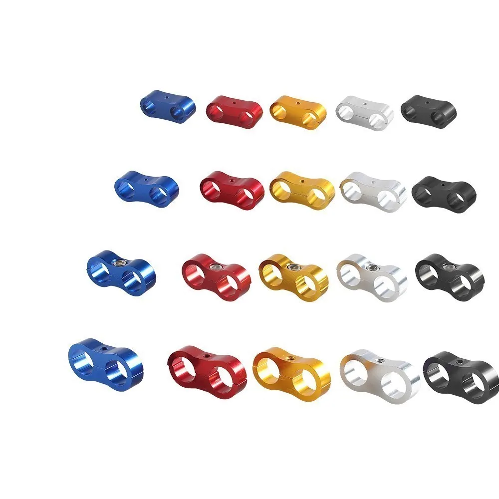 Divisor de tubo de manguera de combustible de aluminio Universal, Kit separador de línea de abrazadera, Billet, aceite, AN4, AN6, AN8, AN10