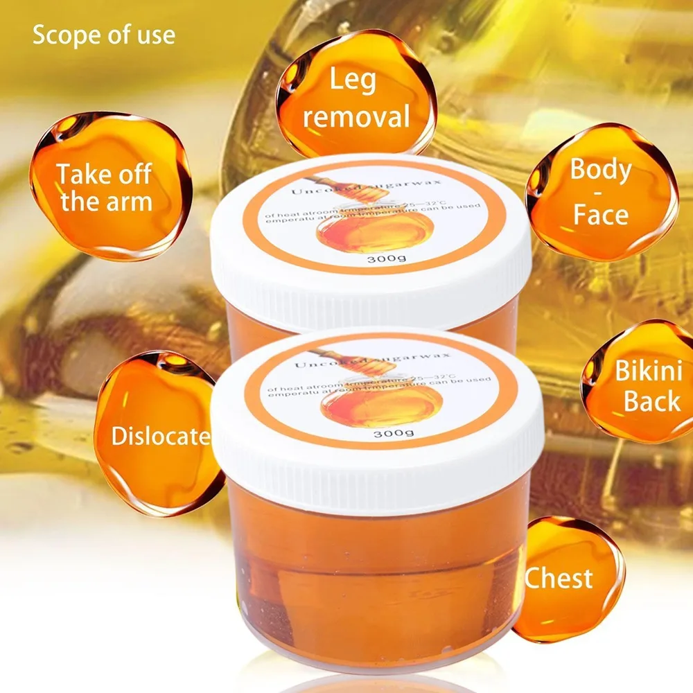300g Honey Depilatory Wax for Hair Removal Gentle Adhesion Easy Application Suitable for All SkinTypes Gentle Depilation