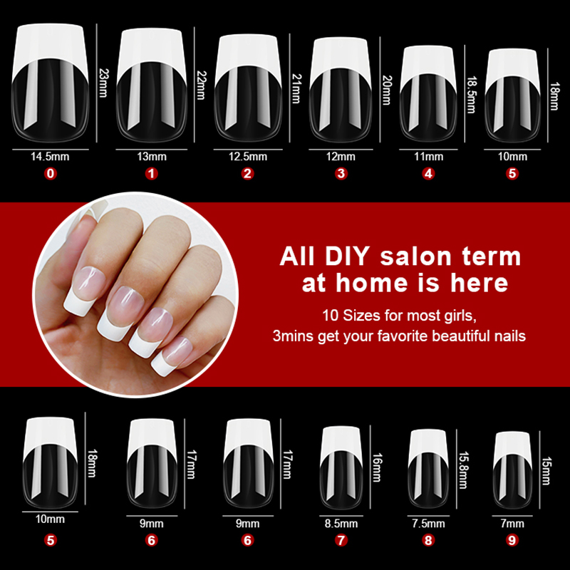 120 pçs estilo francês imprensa em unhas longo quadrado cobertura completa unhas falsas artificial dicas da arte do prego cápsulas ferramentas de extensão