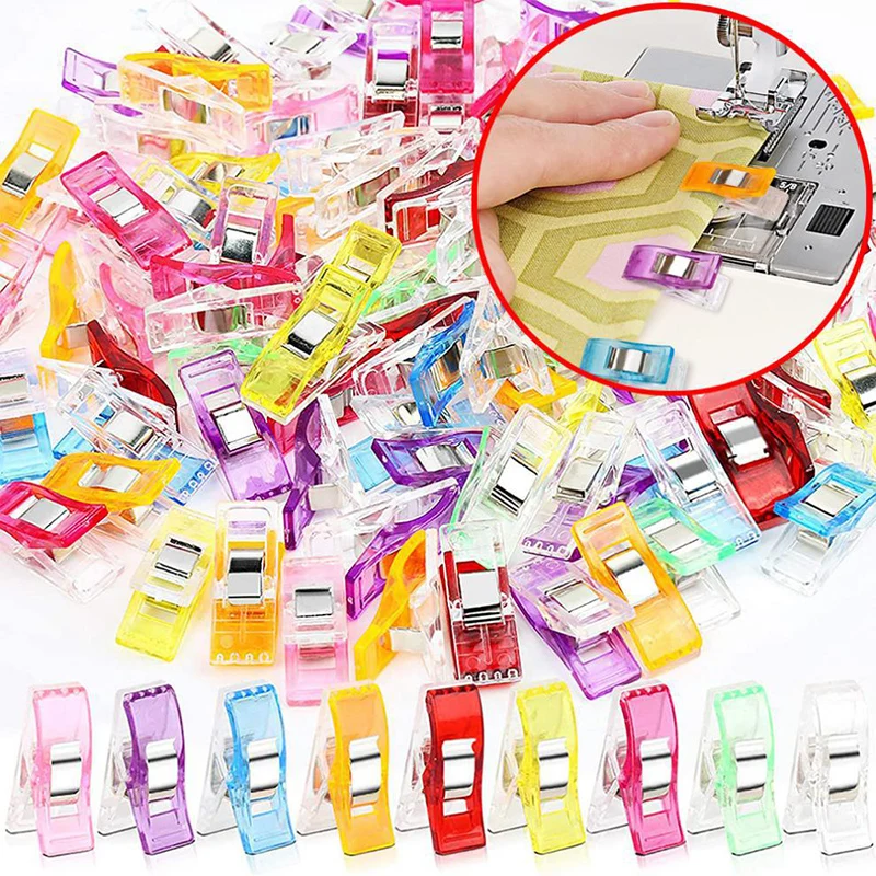 คลิปหนีบพลาสติกคละสี10ชิ้นคลิปสำหรับเย็บหน้ากาก DIY ควิลท์คลิปสำนักงานบ้านอุปกรณ์งานฝีมือผ้าควิลท์เก็บอาหาร