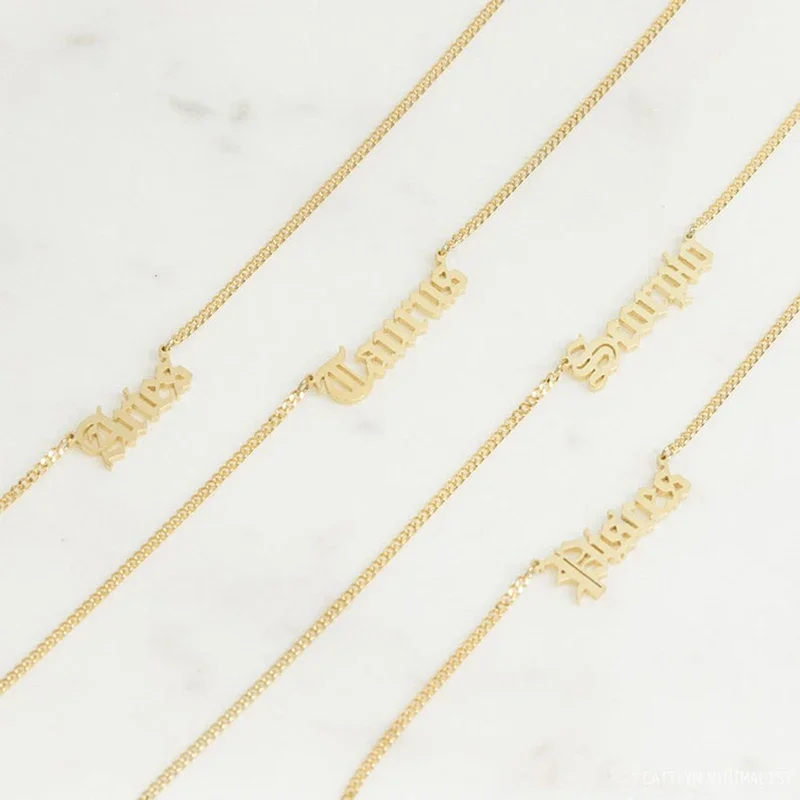 CUSTOM ชื่อสร้อยคอ Handmade เครื่องประดับเก่าจี้ของขวัญครบรอบสแตนเลสสตีลสร้อยคองานแต่งงาน