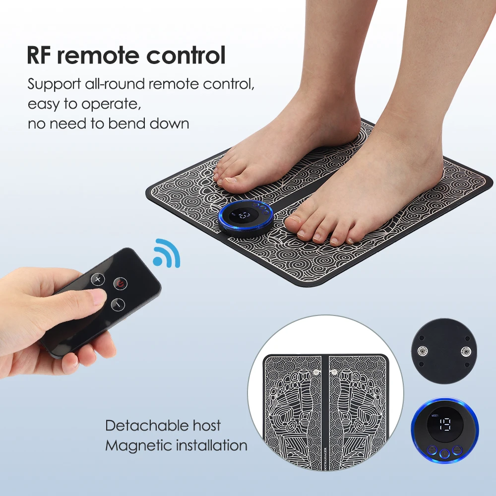 Almofada massageadora de pés elétrica ems, relaxamento dos pés, pontos de acupuntura, massagem nos pés, choque, estimulação muscular, melhora a circulação sanguínea plantar