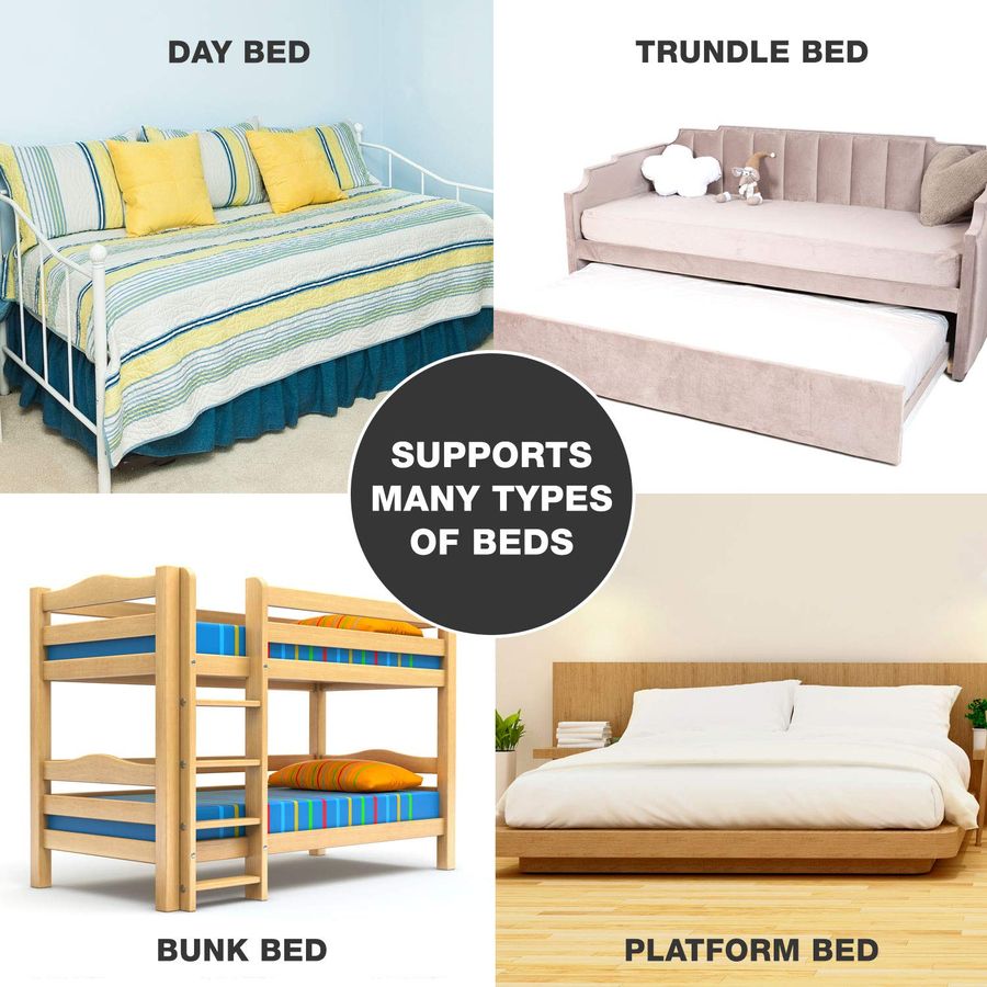 Foldable Box Spring, Bunkie Board, Bed Support Slats for Support to Streamline and Minimize the Bed, No Assembly Needed, Twin Si