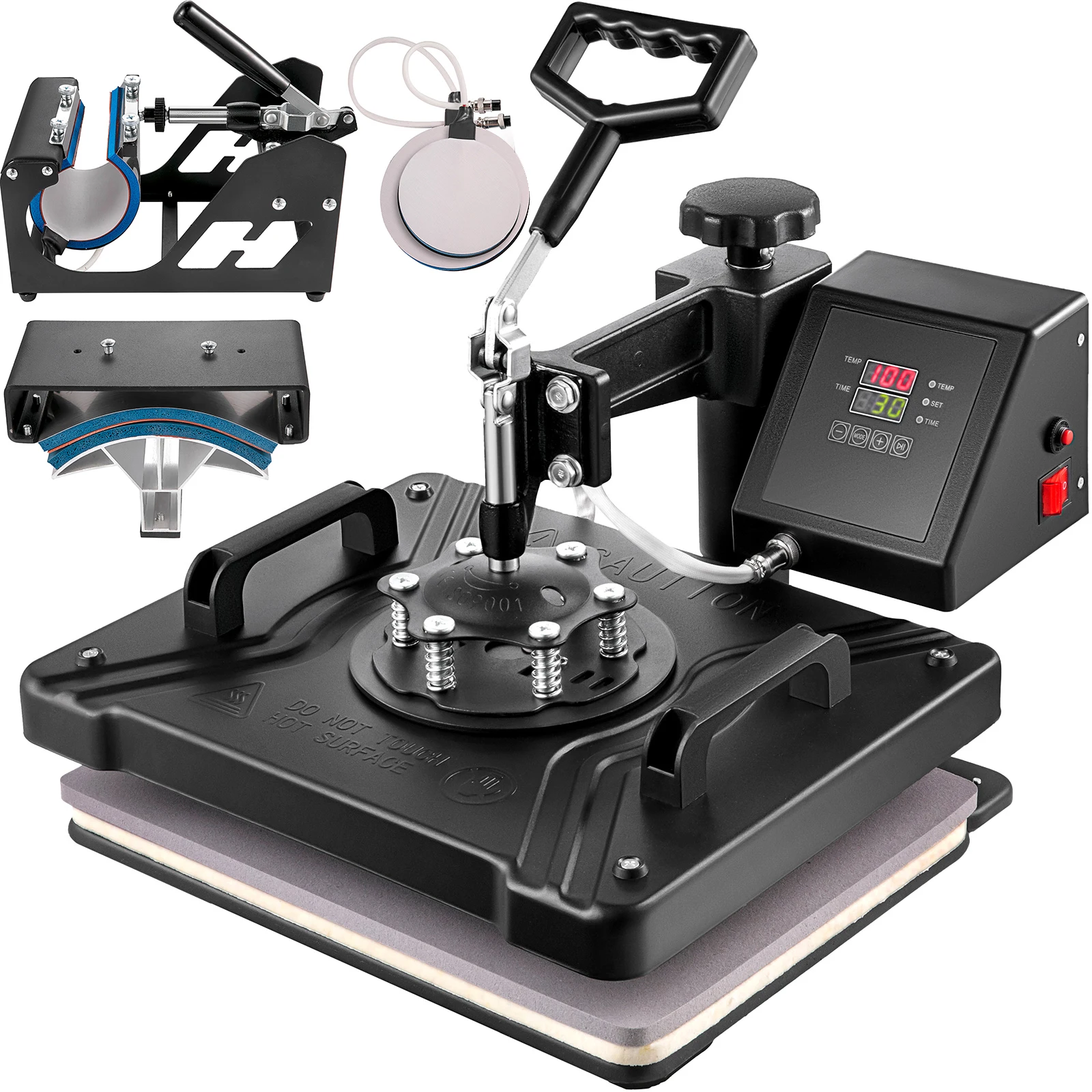 Vevor combo máquina de imprensa térmica 5/6/8 em 1 30*38cm 38*38cm transferência de impressora de sublimação multifuncional para caneca chapéu placa camiseta