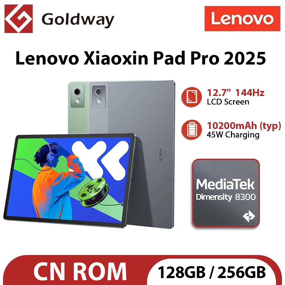 Новый планшет Lenovo Xiaoxin Pad Pro 12,7, 2nd 2025, размер 8300, разрешение 2,9 К, частота обновления 144 Гц, WIFI, 10200 мАч, WIFI, Android