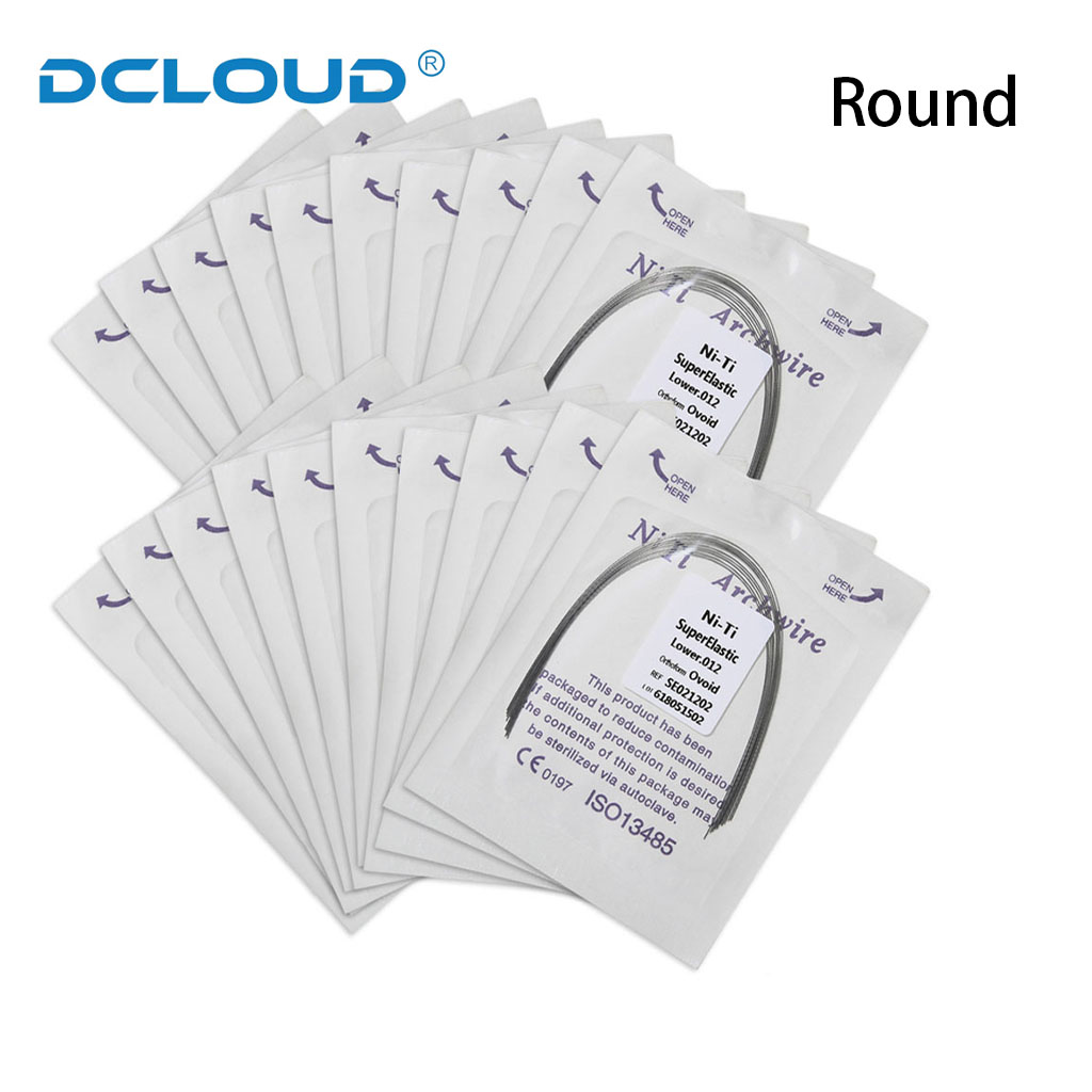 100Pcs/10Packs Dental Orthodontic Wires Niti Super Elastic Ovoid Form Round/Rectangular Archwire Dentistry Ortho Materials