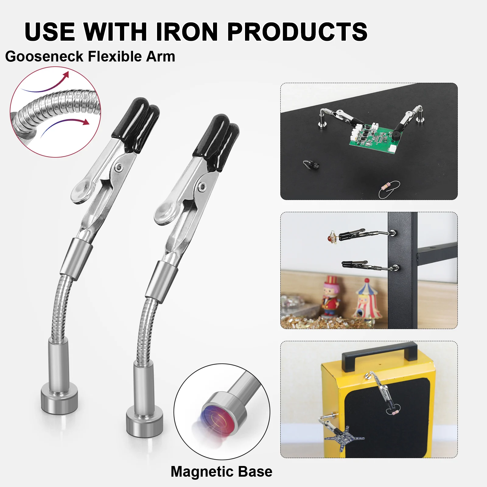 Toolour การประสาน ช่วยมือ 4 Magnetic Universal แขนยืดหยุ่นเชื่อม Assistant PCB Clamp ที่สามมือเชื่อมซ่อมเครื่องมือ