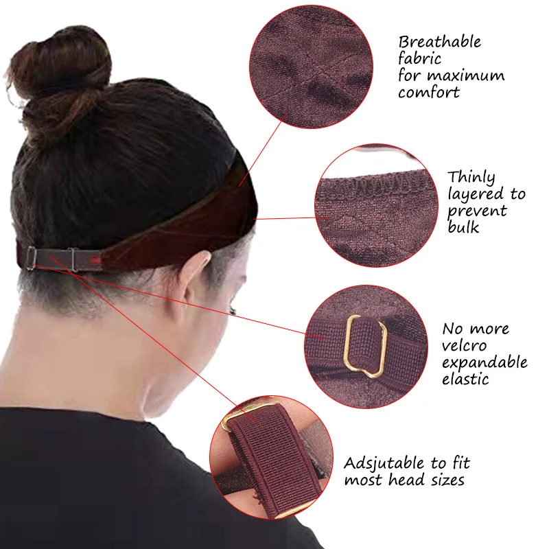 Plussign Parrucca Grip Fascia per Parrucche Frontali in Pizzo Parrucca Invisibile Regolabile Fascia per Capelli Nuda Fascia per Parrucca in Velluto Antiscivolo per Tenere Parrucche