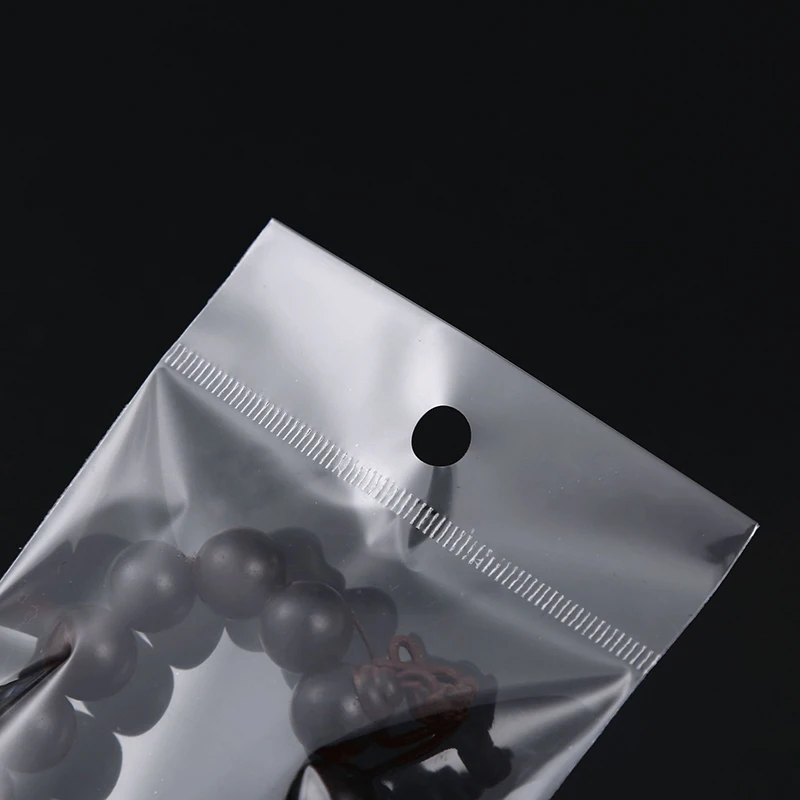 Saco plástico transparente com vedação autoadesiva, 50/100 peças, com buraco para pendurar, saco opp resselável para embalagem de presente, joias, pacote de exibição de varejo