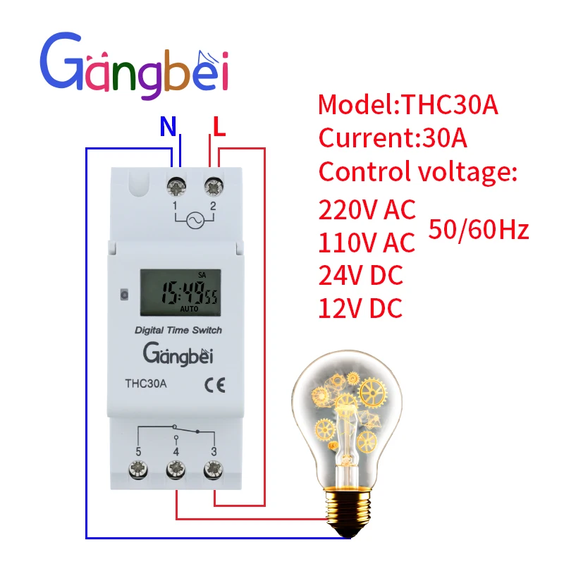 Hàng Tuần 7 Ngày Có Thể Lập Trình Thời Gian Kỹ Thuật Số Công Tắc Rơ Le Điều Khiển Hẹn Giờ AC 220V 230V 110V 24V 12V 16A 30A Din Ray Lắp