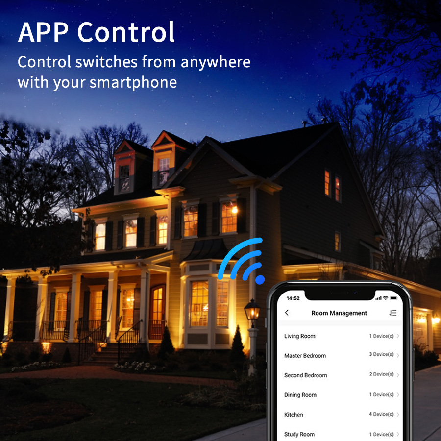 Tuya WiFi Smart Light Switch US 120 Type Wireless Wall Touch Panel 1/2/3/4 Gang Support Alexa Google Home Smart Life