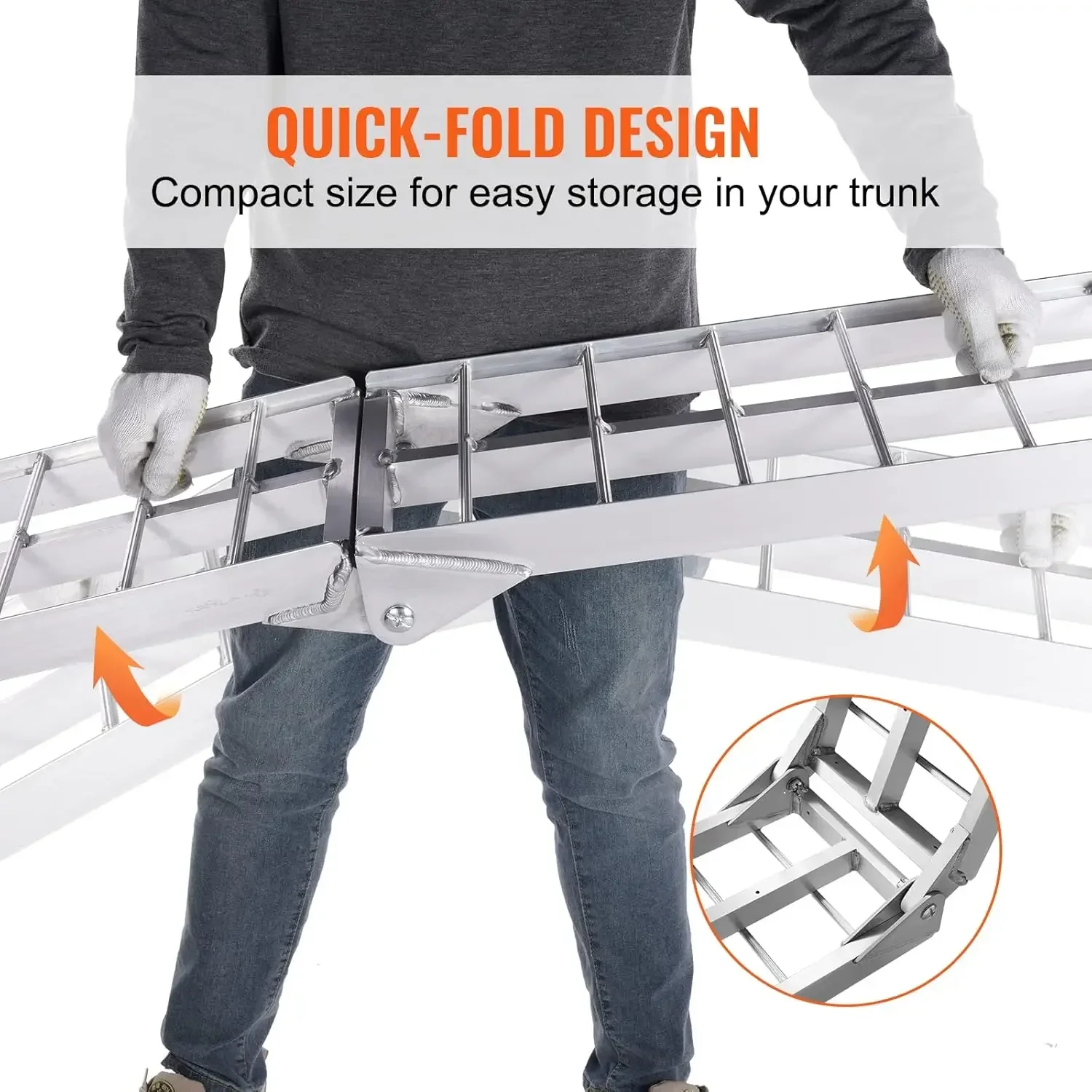 Motorcycle Ramps, 750lbs Folding Loading Ramps for Pickup Trucks Bed, Trailers Ramp with Load Straps for Motorcycle