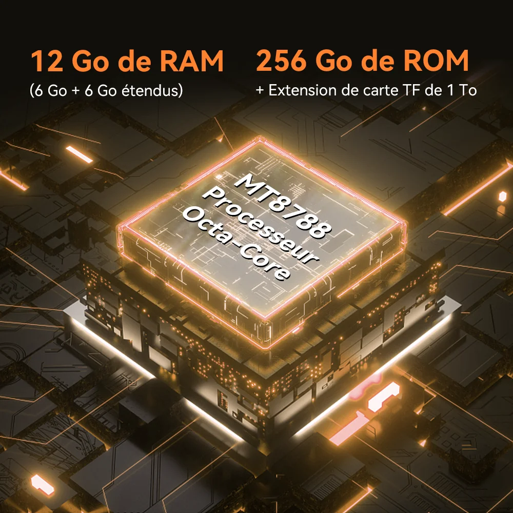Smartphone robuste et étanche IP68 Android 13, Cubot KingKong 8, Octa-core, 12 Go de RAM(6 + 6 Go), 256 Go Dean, 10600mAh, appareil photo 48MP, NDavid