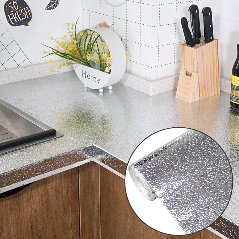 โลหะสไตล์วอลล์เปเปอร์ตกแต่ง Peel และ Stick ฟิล์มแปรง Silver/Gold กระดาษ PVC กันน้ํา House Appliance DIY Decal