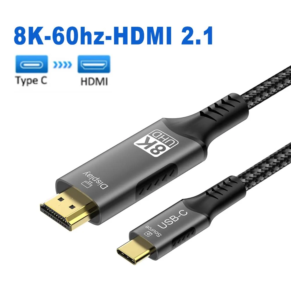 Cable USB C a HDMI de 8k a 60hz 4k @ 120hz tipo C a HDMI 2,1 Cable HDTV Compatible con Thunderbolt 4 para PC MacBook Pro HUAWEI