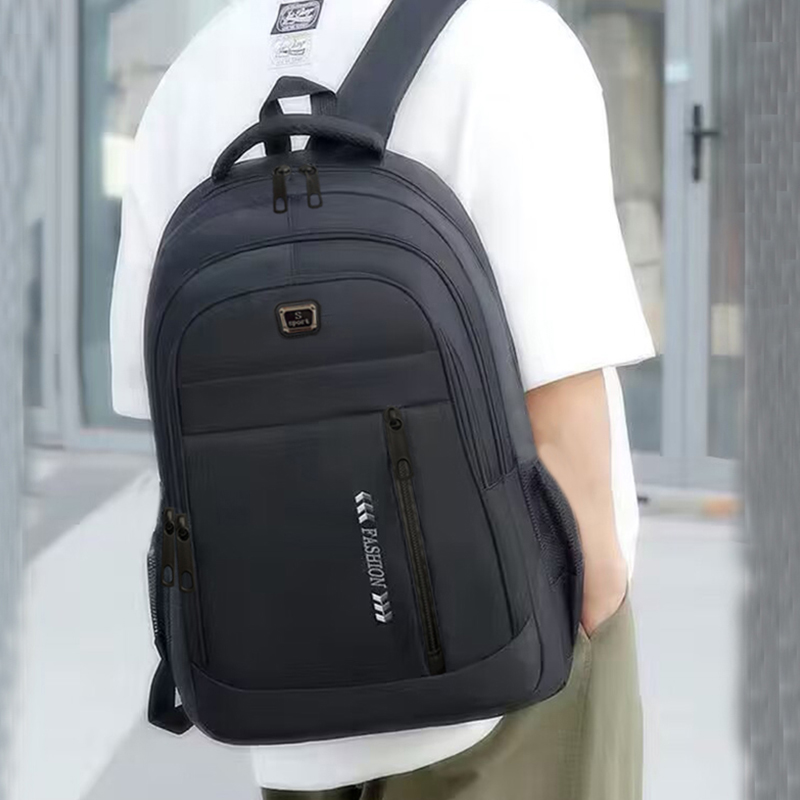 The neutral color backpack for men and women has multiple layers of pockets, suitable for students and business people.