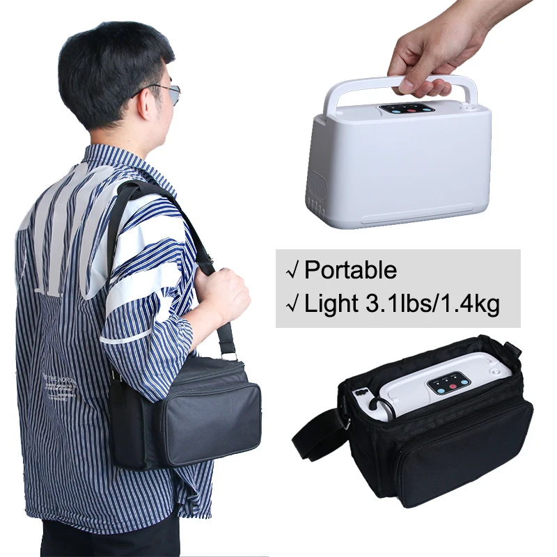 Mini Générateur d'Oxygène Portable à 2 Batteries, pour Voyage en Plein Air, 32.5% Impulsif, dehors, Dispositif de Concentration d'Oxygène