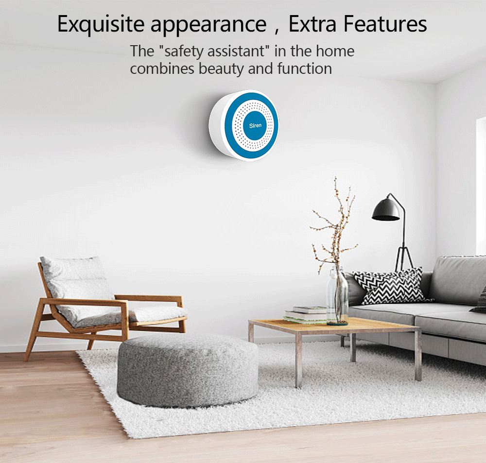 Alarme de sirène sans fil d'intérieur 433Mhz, pour système d'alarme de sécurité intelligent PG103, PG105, PG107, PG108